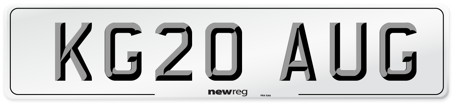 KG20 AUG Number Plate from New Reg